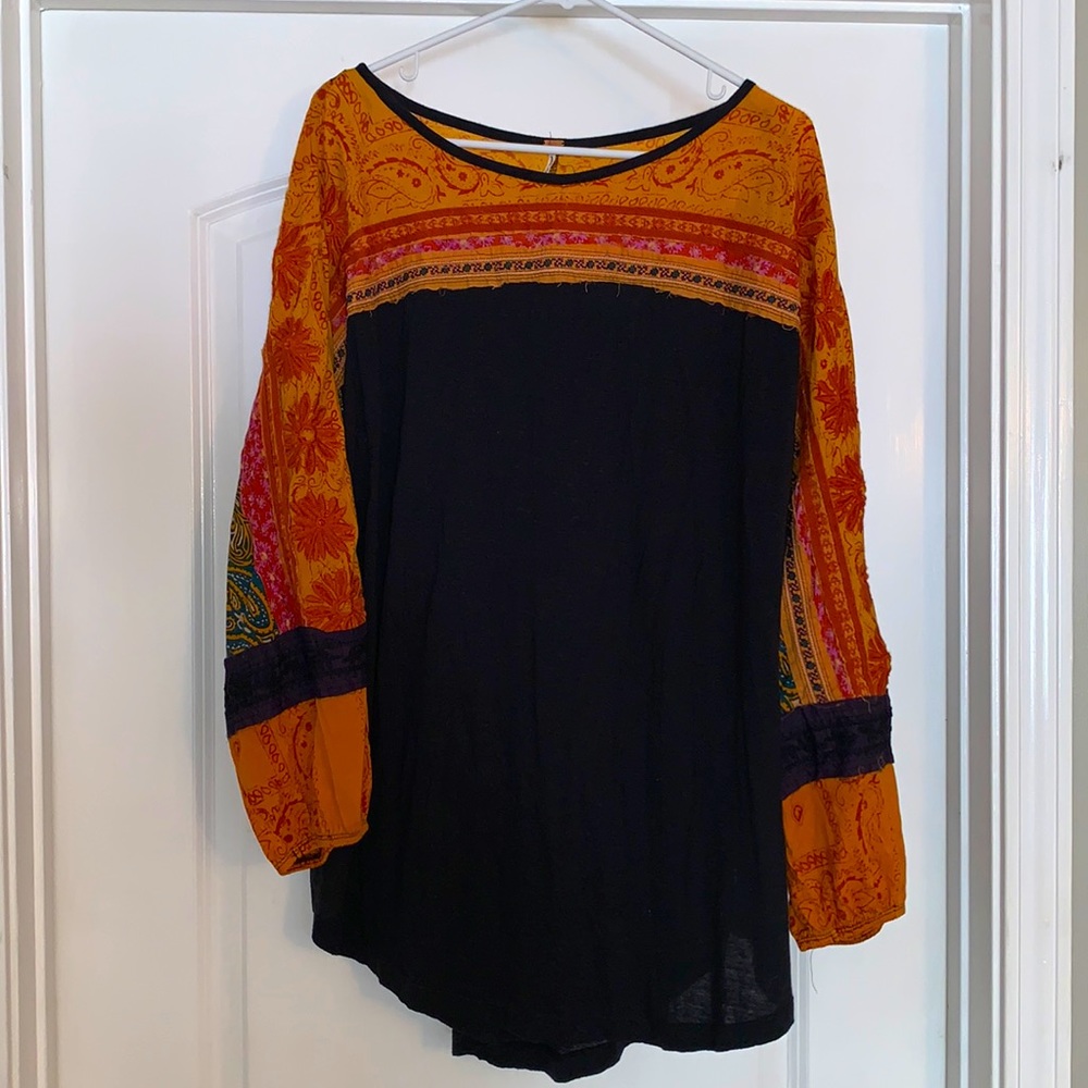 Free People Embroidered Top Indian Cotton